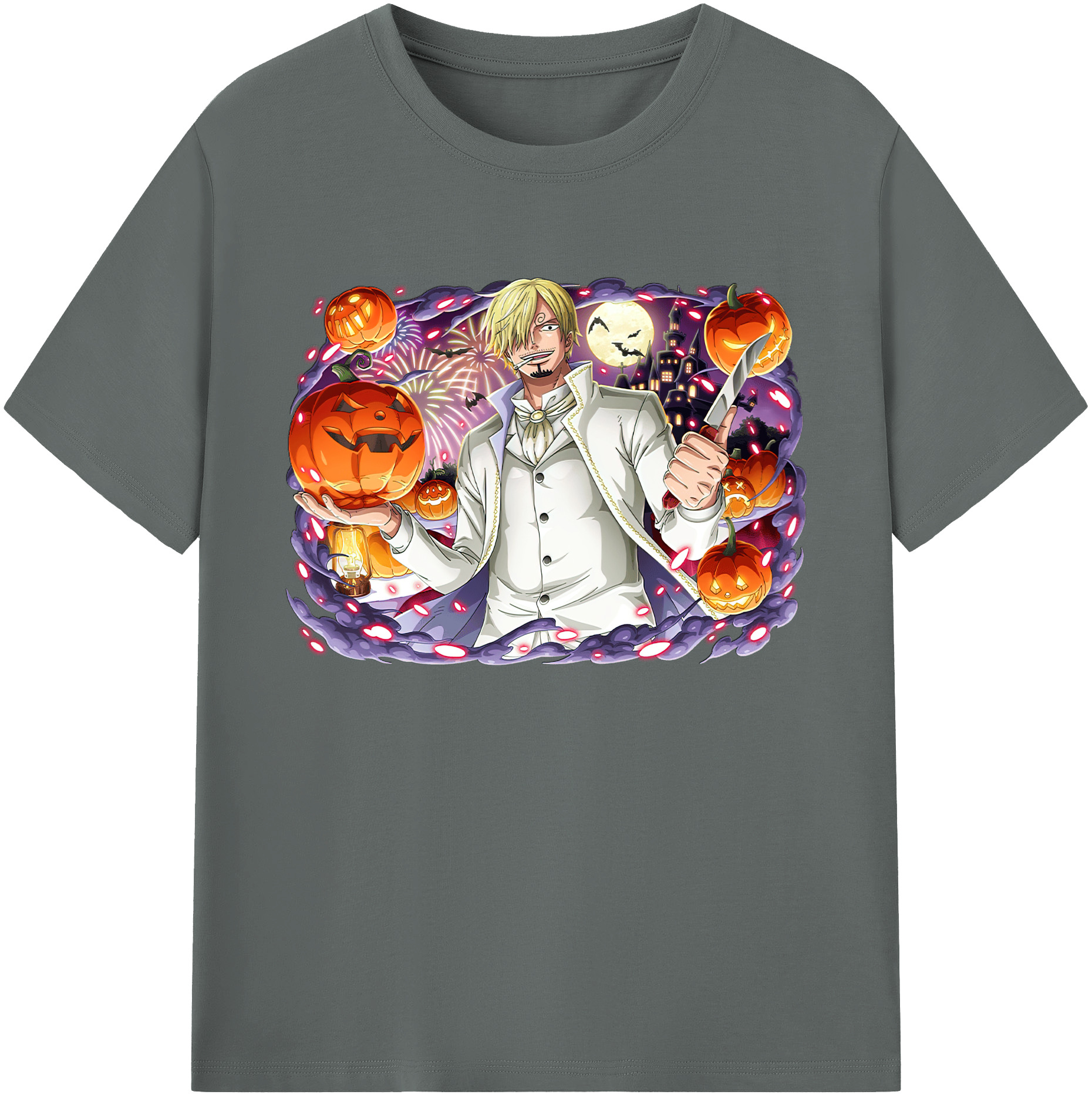（画像用） ワンピース サンジ ONE PIECE Sanji 綿100％ メンズ半袖Tシャツ｜肌触りやわらか＆通気性
